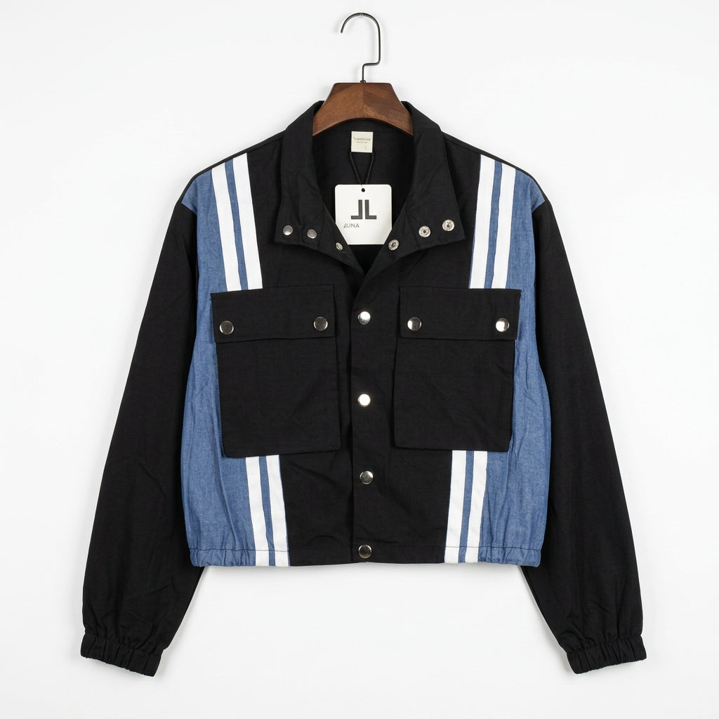 Completo sportivo nero e azzurro