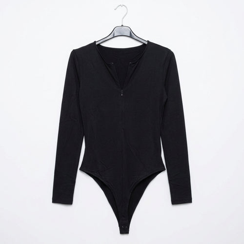 Body con zip frontale