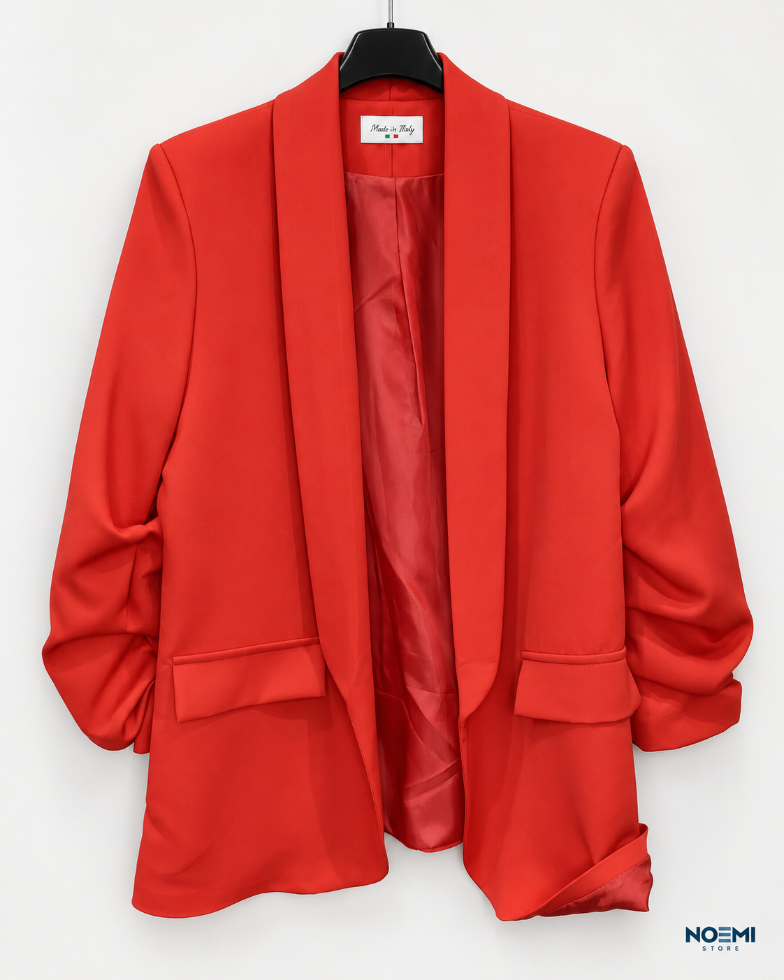Blazer con manica arricciata