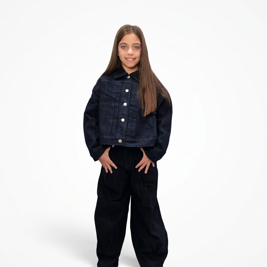 Completo jeans bambina 2 pezzi